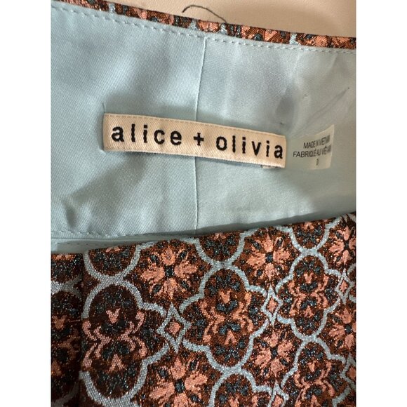 Alice + Olivia Cady Metallic High Waist Short in waterfall multi Size 0 - Picture 3 of 3